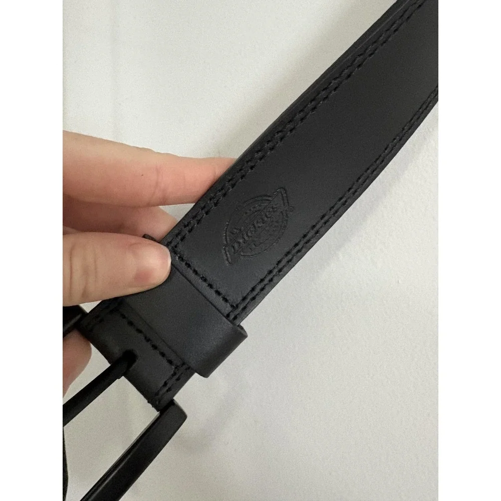 Dickies Belt Mens Medium 34-36 Black Leather Casual Workwear Matte Buckle‎ Jeans